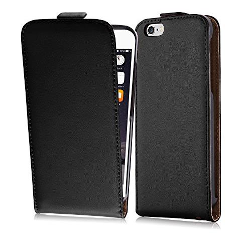 Custodia Compatibile Con Apple Iphone 6 Plus / Iphone 6s Plus In Nero Carbone - Coperchio Protettivo In Design Flip Realizzato In Finta Pelle Liscia - Foto 1