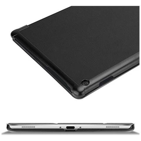 Custodia Per Tablet Compatibile Con Lenovo Tab M10 (10.1"" Zoll) In Nero Satin - Coperchio Protettiva Ultra Sottile Senza Funzione Auto Wake Up E Stand - Foto 2