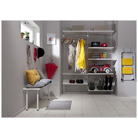 Elemento Sistema 10.000-00.005 - Guida Venire Parete, 1 Via, 2 Pz, 4 Misure, 3 Colori, Lunghezza 50 Centimetri, Con Parete Mensole C'è Colore: , Bianco, Alluminio - Foto 2