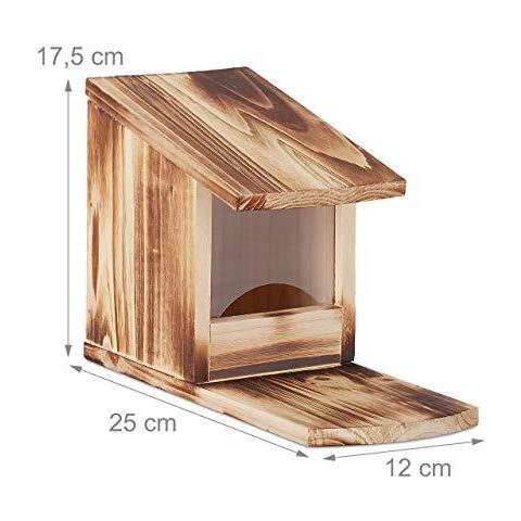 Squirrel Feeder Casa Nutrire Stazione Box In Piedi Legno Hwd 175 X 12 X 25 Cm Fiammato Legno E Plastica Brown Confezione Da 1 - Foto 2