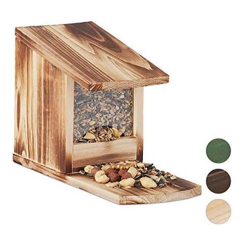 Squirrel Feeder Casa Nutrire Stazione Box In Piedi Legno Hwd 175 X 12 X 25 Cm Fiammato Legno E Plastica Brown Confezione Da 1 - Foto 1