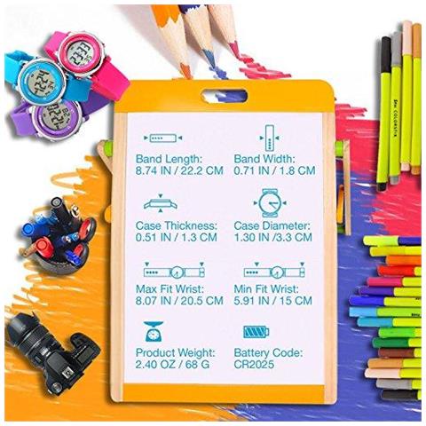 Guarda Sport Bambini Digitale Per Ragazzi Ragazze Orologi Impermeabili Kid Elettrici Esterni Con Cronometro Allarme Di 7 Colori Led Luminescenti Per Bambini Della Giovent - Blu - Foto 4