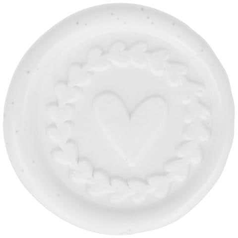 10 Sigilli In Cera Da Incollare 25 Mm - Cuore Bianco - Foto 1