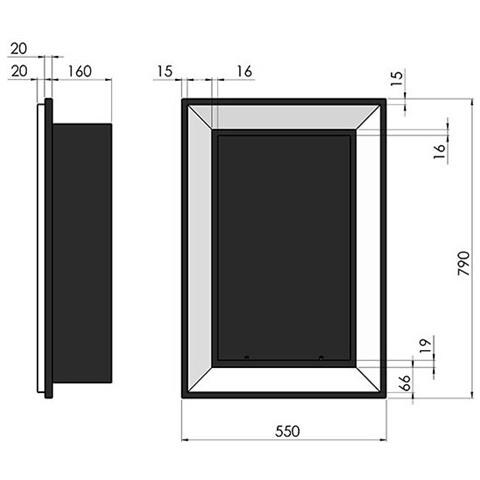 Rame 550 - Biocamino Da Incasso Camino A Bioetanolo Da Parete, Colori Vari - Inox - Senza Vetro - Foto 2