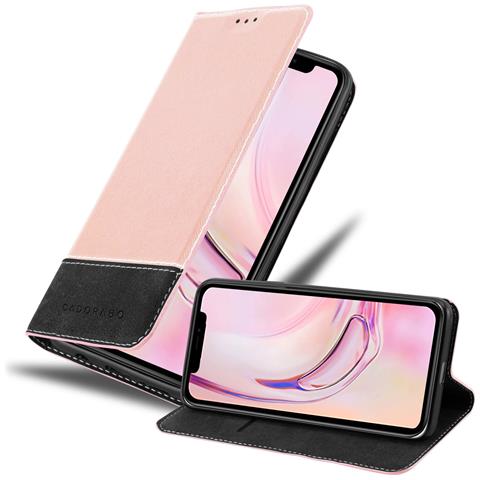 Custodia Compatibile Con Apple Iphone 13 Mini In Oro Rosato Nero - Coperchio Protettiva Con Chiusura Magnetica, Funzione Stand E Tasca Per Le Carte - Foto 1