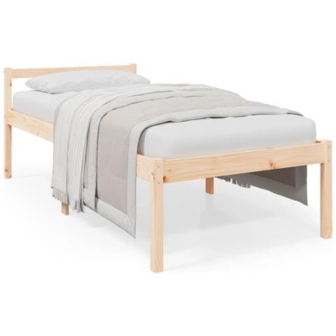 Letto per Anziani 90x190 cm Single in Legno Massello di Pino - Foto 1