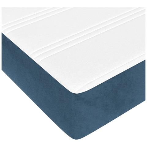 Materasso A Molle Blu Scuro 120x200x20 Cm In Velluto - Foto 6