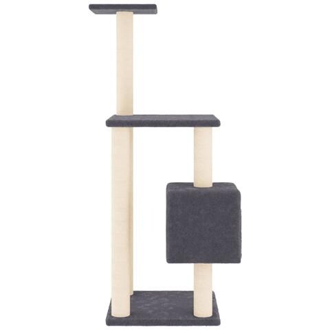 Albero per Gatti con Tiragraffi in Sisal Grigio Scuro 104 cm - Foto 6