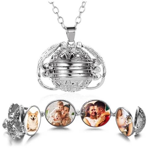 Collana Con Medaglione Con Foto In Lega Di Zinco Argento - Foto 1