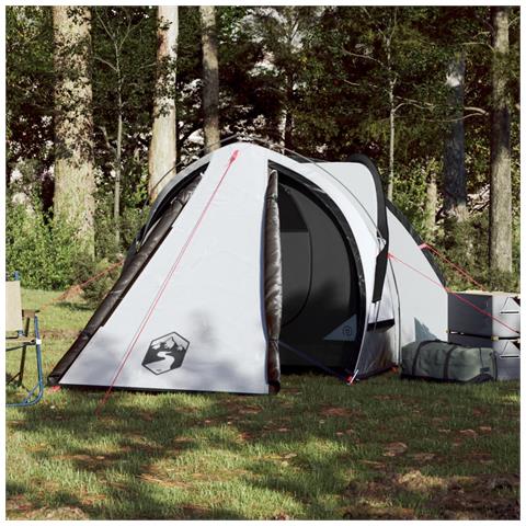 Tenda Campeggio a Cupola 2 Persone Bianca Tessuto Impermeabile - Foto 3