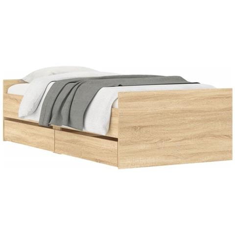 Giroletto Con Cassetti Rovere Sonoma 90x190 Cm - Foto 3