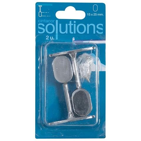 Staffa Per Binario Dell'armadio Ovale Cromato Argentato 2 Unità (2,5 X 1,5 Cm) - Foto 2