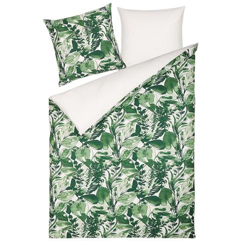 Set Copripiumino In Cotone Satinato 135 X 200 Cm Bianco E Verde Greenwood - Foto 7