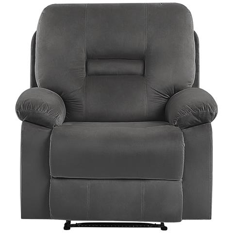 Poltrona Reclinabile Velluto Grigio Scuro Bergen - Foto 2