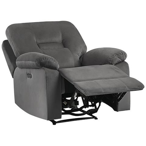 Poltrona Reclinabile Velluto Grigio Scuro Bergen - Foto 5