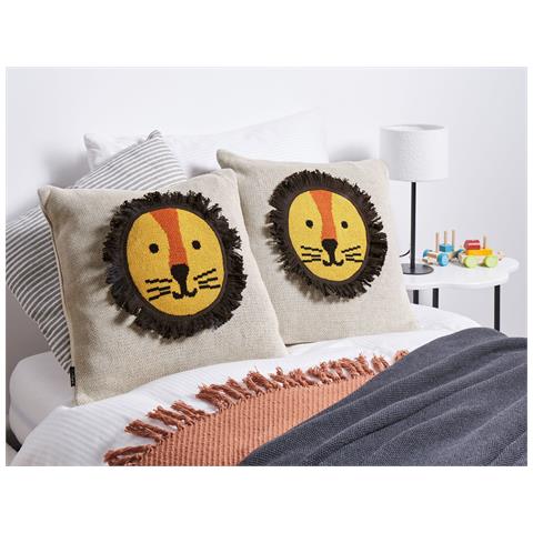 Set Di 2 Cuscini Sarangar Cotone 45 X 45 Cm Beige - Foto 1