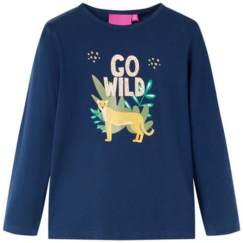 Maglietta Da Bambino A Maniche Lunghe Blu Marino 104 - Foto 1