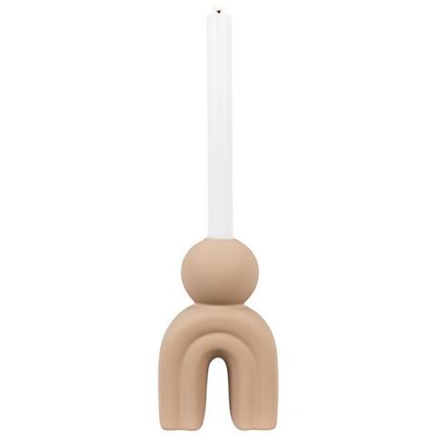 Portacandela Candle - Marrone - Gres - 6,5x10,5x17 Cm - Foto 1