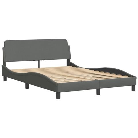 Giroletto Senza Materasso Grigio Scuro 140x190 Cm Tessuto - Foto 2