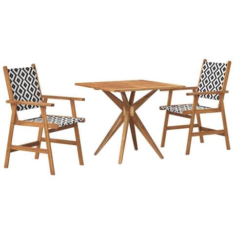 Set da Pranzo per Giardino 3 pz in Legno Massello di Acacia - Foto 1
