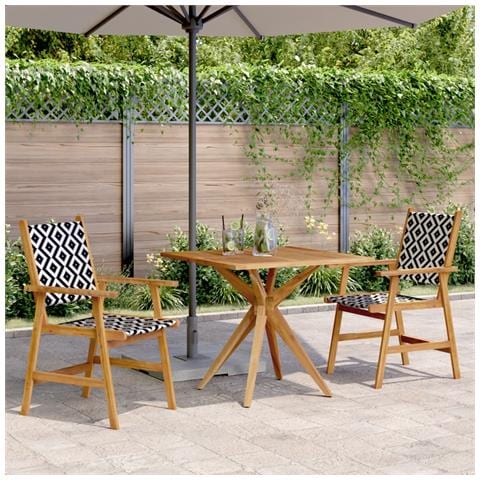 Set da Pranzo per Giardino 3 pz in Legno Massello di Acacia - Foto 8
