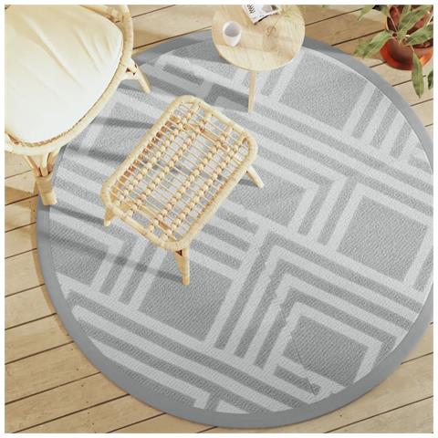 Tappeto Da Esterno Grigio 160 Cm In Pp - Foto 1