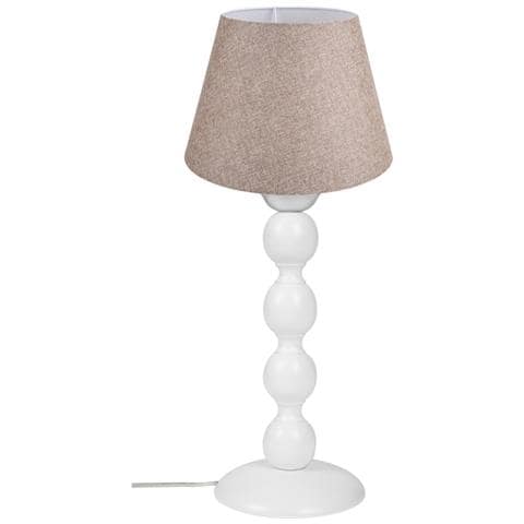 Lampada Da Tavolo Lagunah372634 Con Paralume Beige E Base Bianca - Foto 1