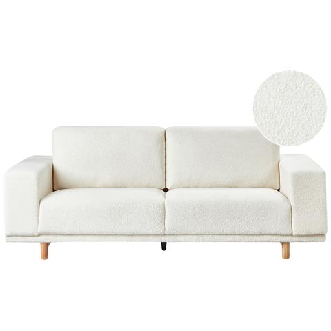 Divano 3 Posti Nivala Bouclé Bianco Sporco - Foto 2