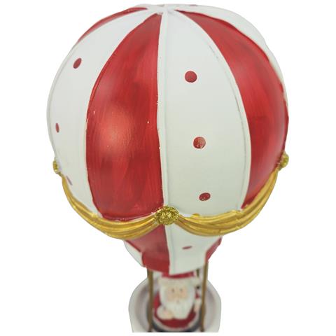 Decorazione Natalizia Mongolfiera In Gesso Con Babbo Natale Cm 13x19 - Foto 2
