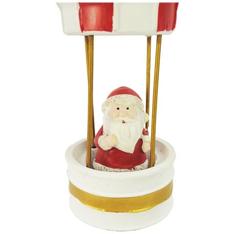 Decorazione Natalizia Mongolfiera In Gesso Con Babbo Natale Cm 13x19 - Foto 3