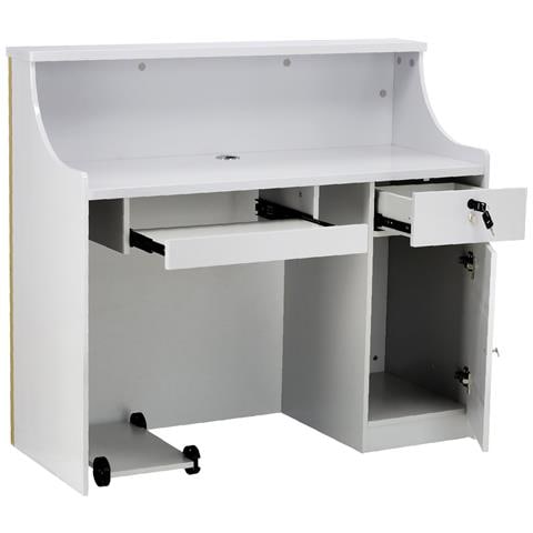 Banco Da Parrucchiere Laccato Diamond 120 Cm Cosmetico Per Salone Spa Cabinet Grigio - Foto 2