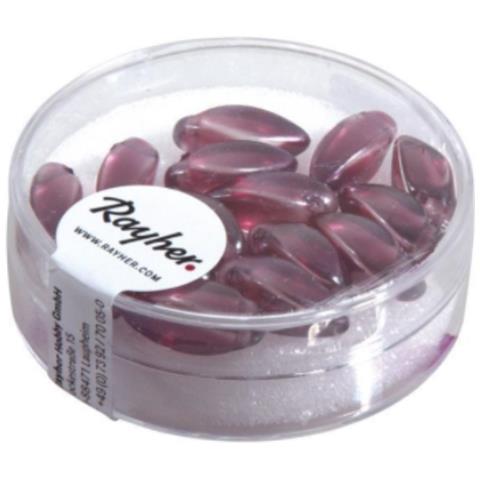 Rayher - 15 Pezzi - Perle In Vetro A Goccia 6x12mm - Colore Viola - Foto 1