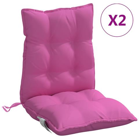 Cuscini Per Sedia Schienale Basso 2 Pz Rosa In Tessuto Oxford - Foto 2