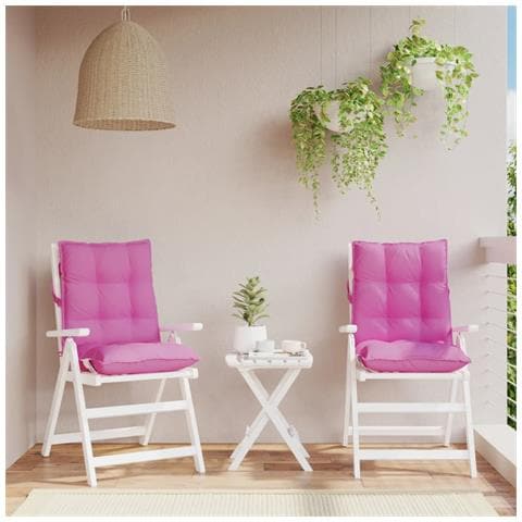 Cuscini Per Sedia Schienale Basso 2 Pz Rosa In Tessuto Oxford - Foto 1