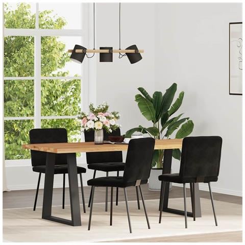 Sedie Da Pranzo 4 Pz Nere In Velluto - Foto 2
