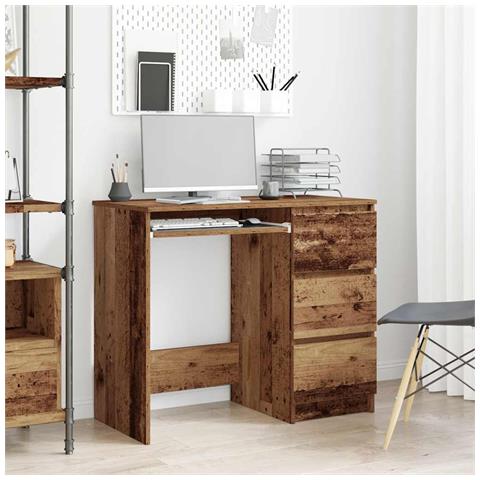 Scrivania Legno Antico 90x45x76 Cm In Legno Multistrato - Foto 3