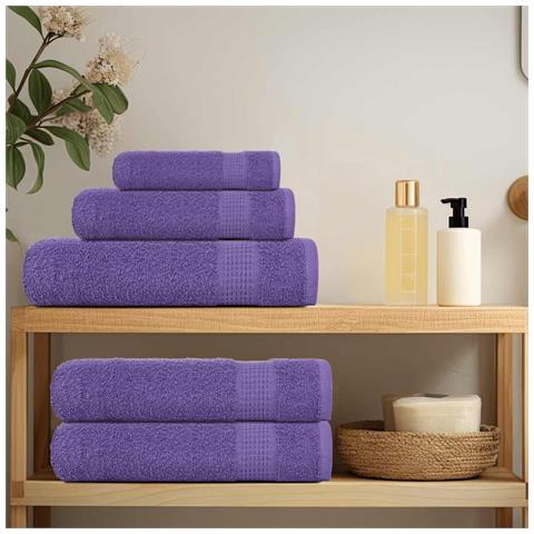 Asciugamani 2 Pz Viola 50x100 Cm 360 G/m 100% Cotone - Foto 3