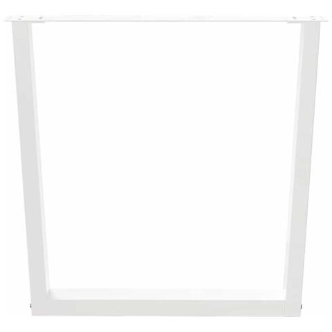 Gambe Per Tavolo Pranzo A V 2 Pz Bianco 80x(72-73,3)cm Acciaio - Foto 3