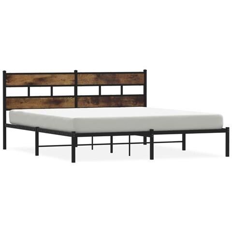 Giroletto Senza Materaso In Metallo Rovere Fumo 200x200 Cm - Foto 2