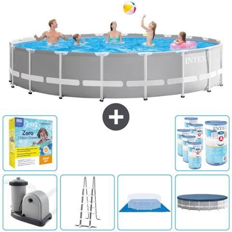 Piscina Fuori Terra - In Giro - 610x610x132 Cm - Grigio - Include Accessori Coordinati Cb47 - Foto 1