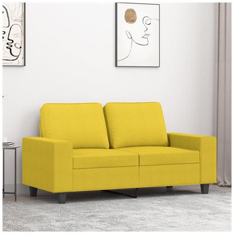 Lusso Casadino -  Divano A 2 Posti Giallo Chiaro 120 Cm In Tessuto - Foto 8