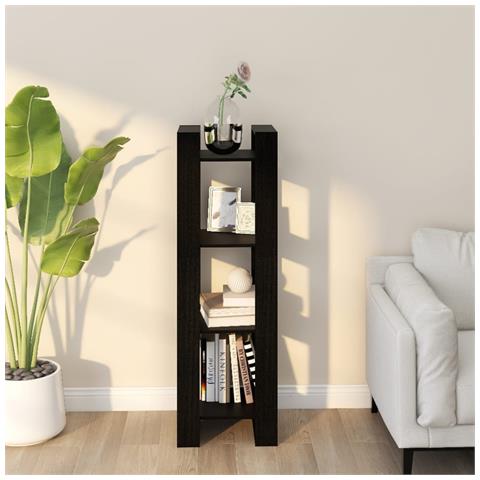 Lusso Casadino - Libreria/divisorio Nero 41x35x125 Cm In Legno Massello Di Pino - Foto 8
