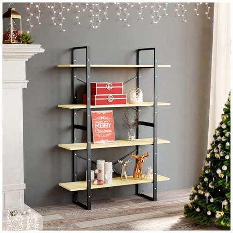 Libreria A 4 Ripiani 100x30x140 Cm In Legno Massello Di Pino - Foto 8