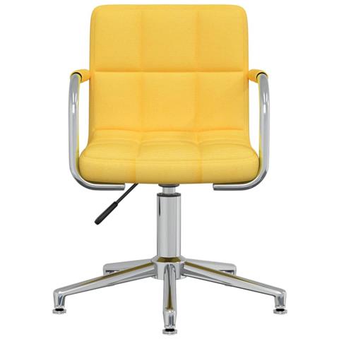 Sedia Da Ufficio Girevole Giallo Senape In Tessuto - Foto 2