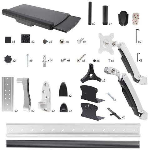 StarTech.com Workstation con montaggio a parete, supporto VESA per monitor da 32" (10kg), supporto per monitor completamente articolato e vassoio per tastiera - Foto 9