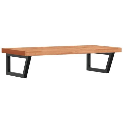 Ripiano A Parete Per Lavabo In Acciaio E Massello Di Faggio - Foto 1