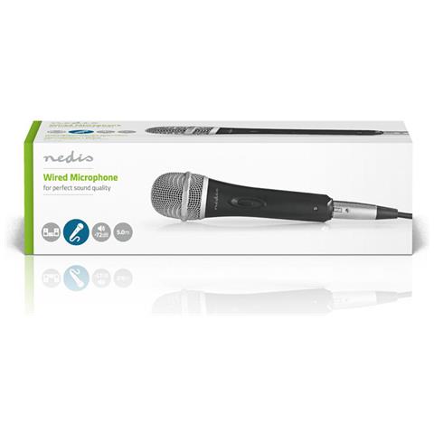 Microfono Dinamico A Filo 5 M Con Cavo Staccabile E Interruttore On/off, Nero - Foto 4