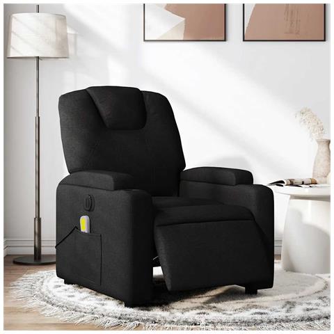 Poltrona Massaggiante Reclinabile Elettrica Nera in Tessuto - Foto 2