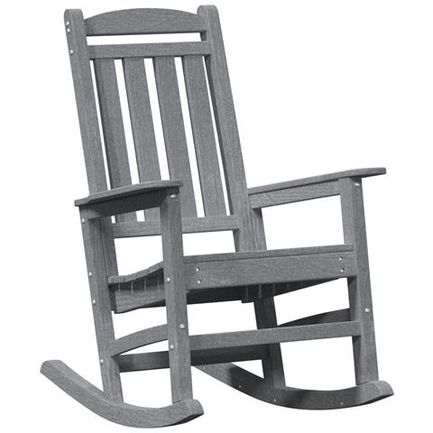 Sedia a Dondolo da Giardino Grigio Chiaro 70x92x108 cm HDPE - Foto 1
