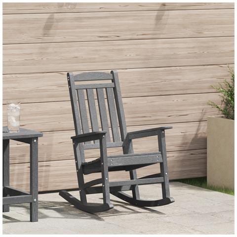 Sedia a Dondolo da Giardino Grigio Chiaro 70x92x108 cm HDPE - Foto 2